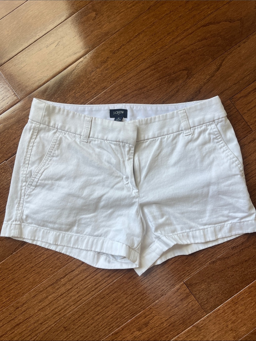 J. Crew White Cotton Chino Shorts